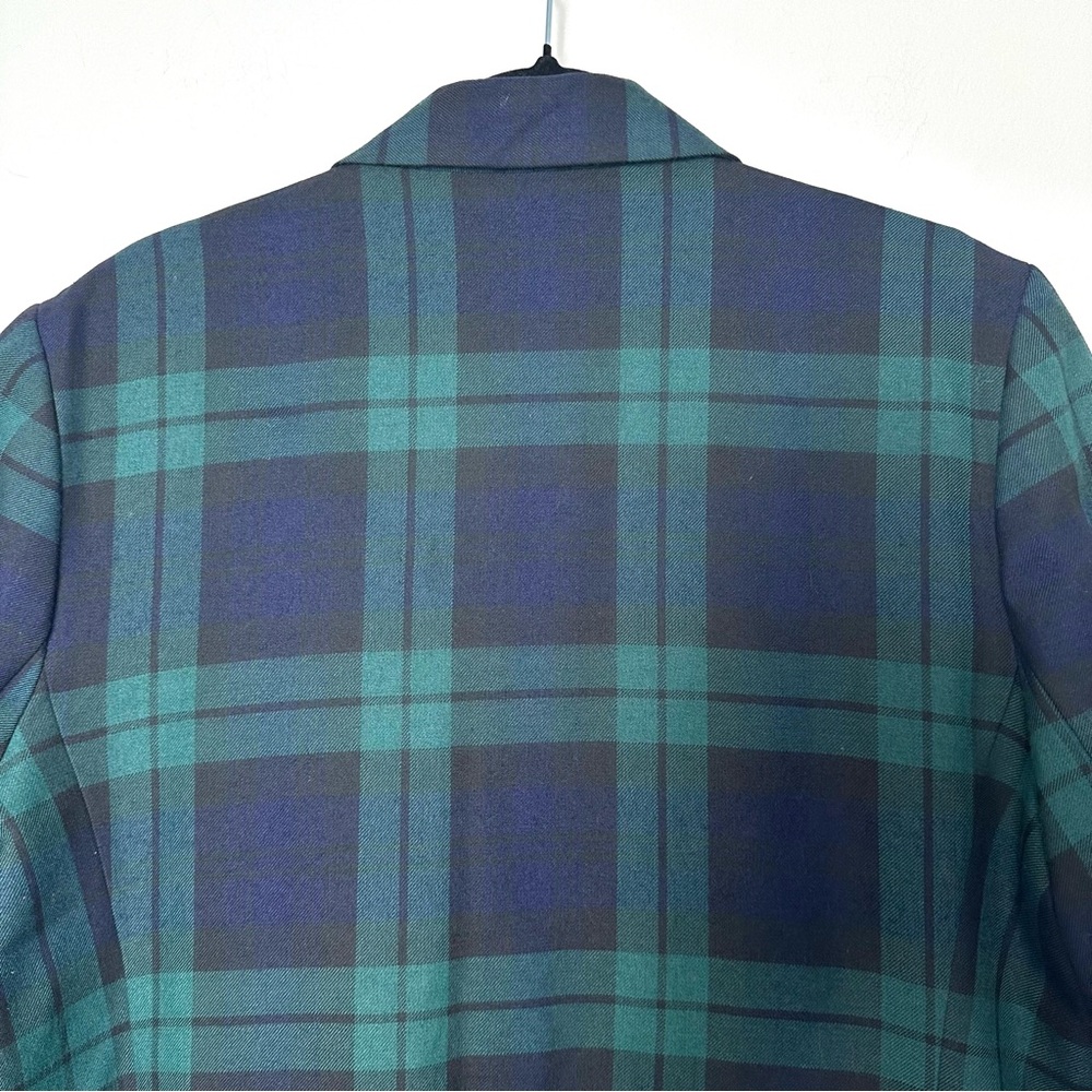 Vintage Tartan Plaid Old Money Heritage Blazer Single Button Black Watch Preppy - Picture 11 of 13